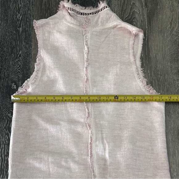 Angela Mara Pale Pink Rag Style Distressed Open Cardigan Size Medium - Picture 12 of 15